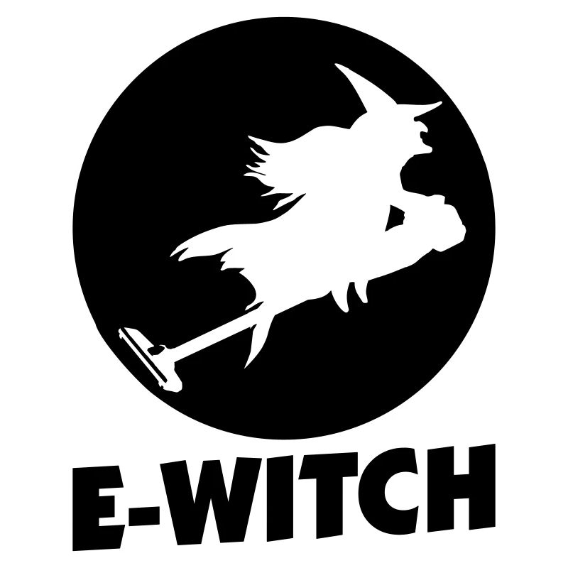 E-Witch - Hexe mit Staubsauger - Silhouette