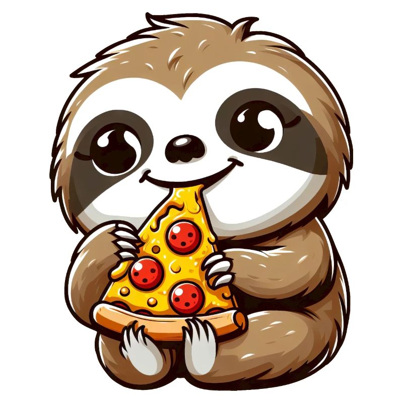 Sloth Pizza Cheese Pizza Cartoon