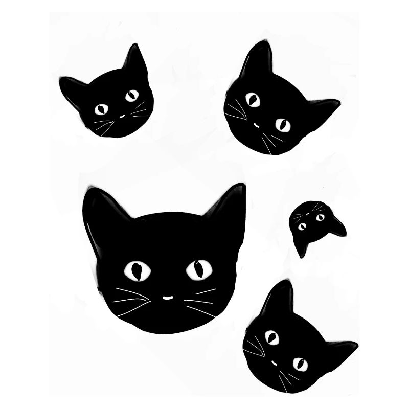 Chats,chat,tête de chat,chat noir