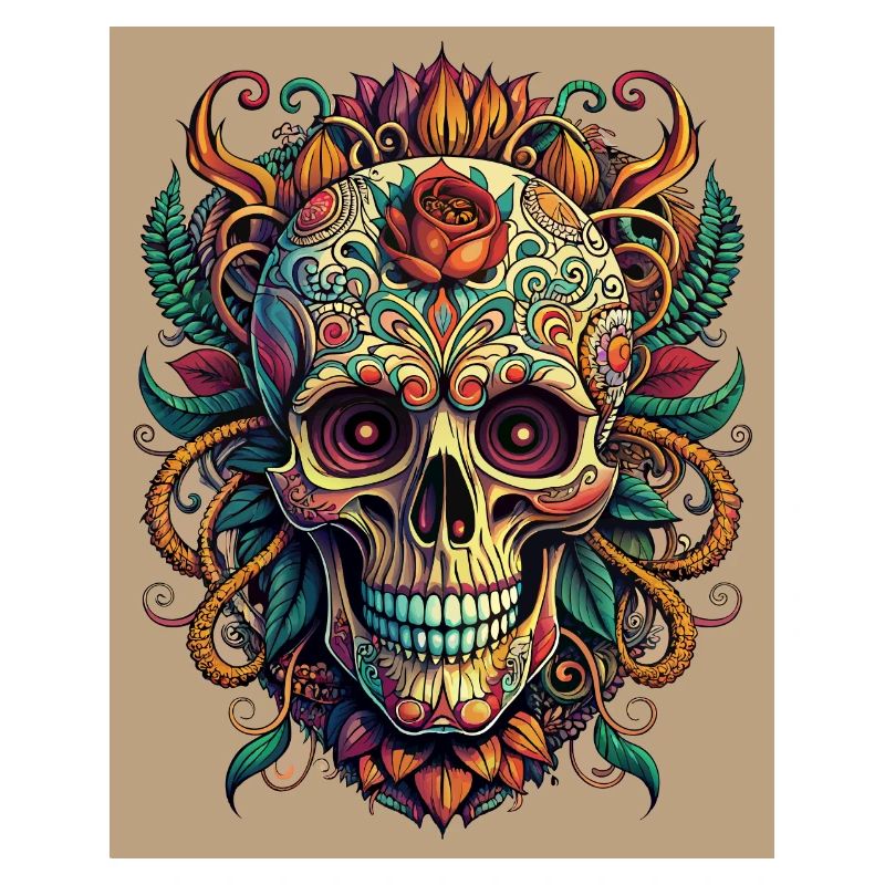 Éphémère ornée de fleurs