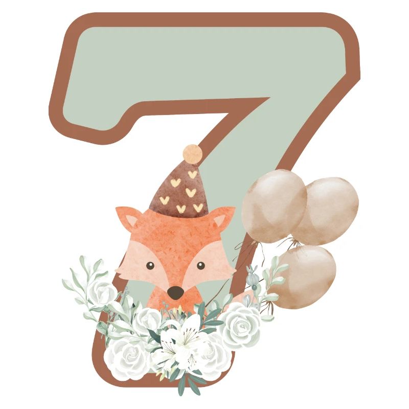 7e anniversaire renard fleurs