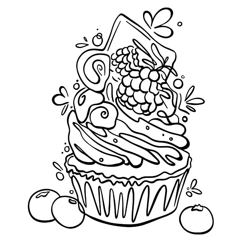 Cupcake au trait