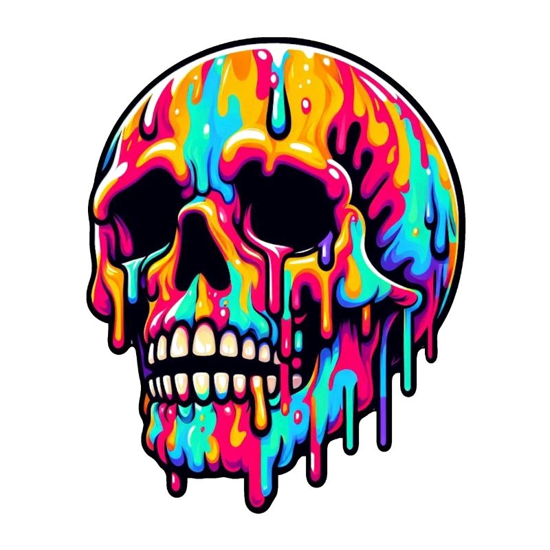 Vibrant Melting Skull
