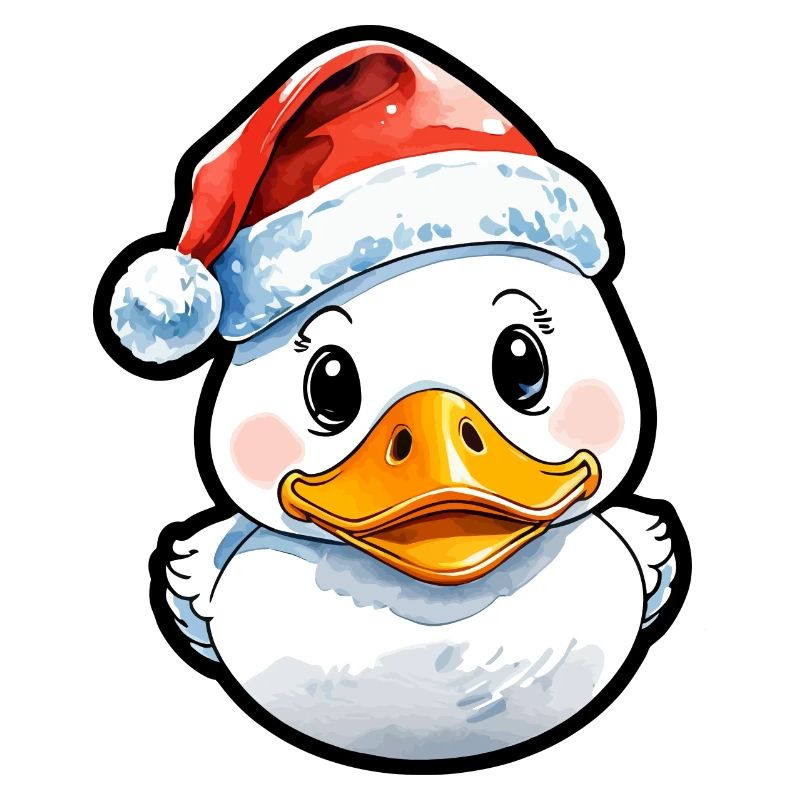 Dessin de Noël de canard