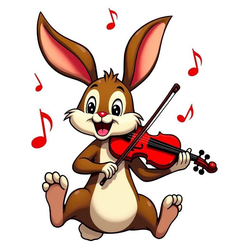 Lapin Violoniste Mignon