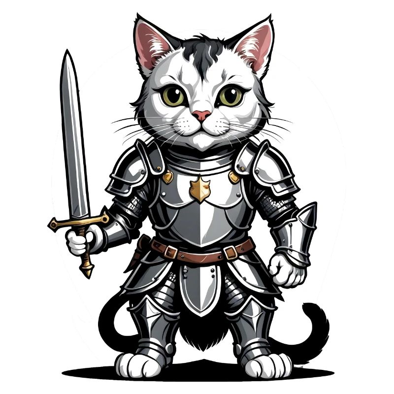 Chat Chevalier Chevalier Chat Cadeau Médiéval