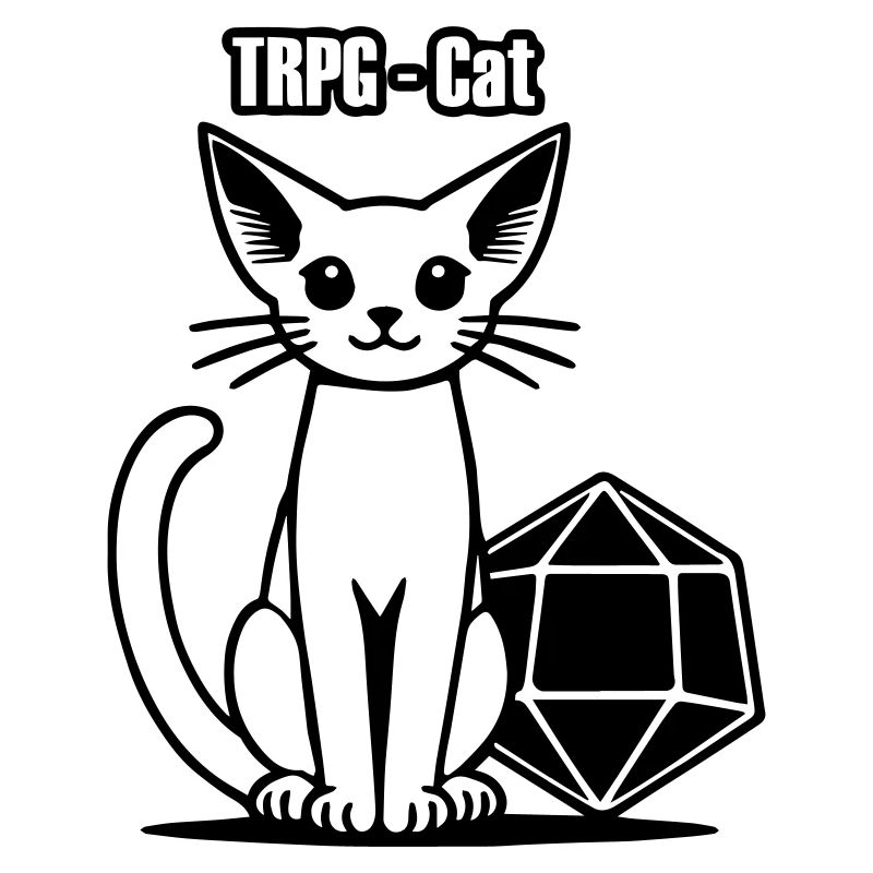 JdR Elven Katze & Würfel - TRPG Cat