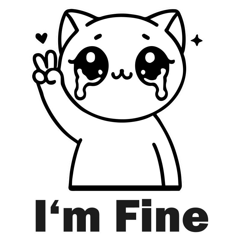 Crysis Katze mit Peace-Zeichen - "I'm Fine" Design