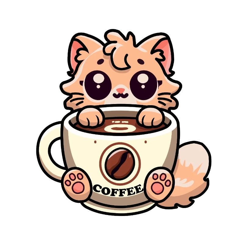 Café de chat - Mignon design kawaii