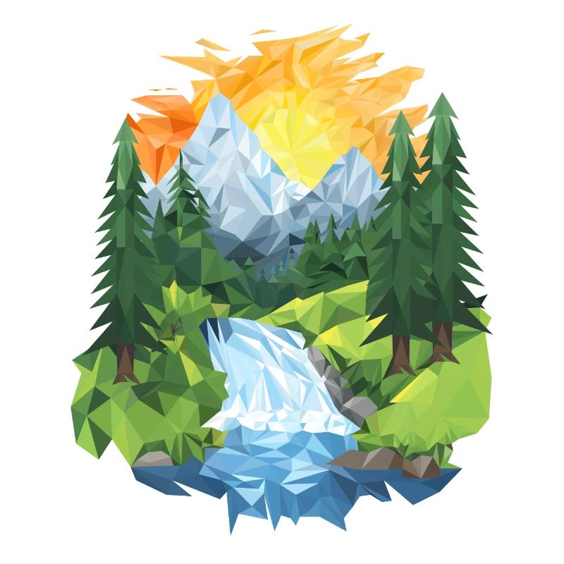 Polygon Mountain Landscape – Nature & Adventure