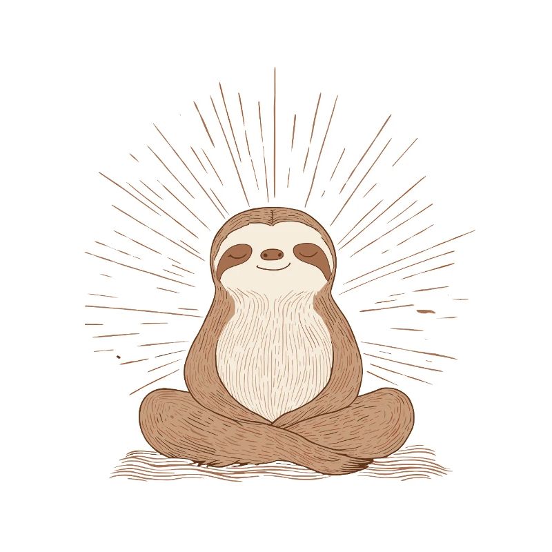 Relaxed Sloth Meditation Design