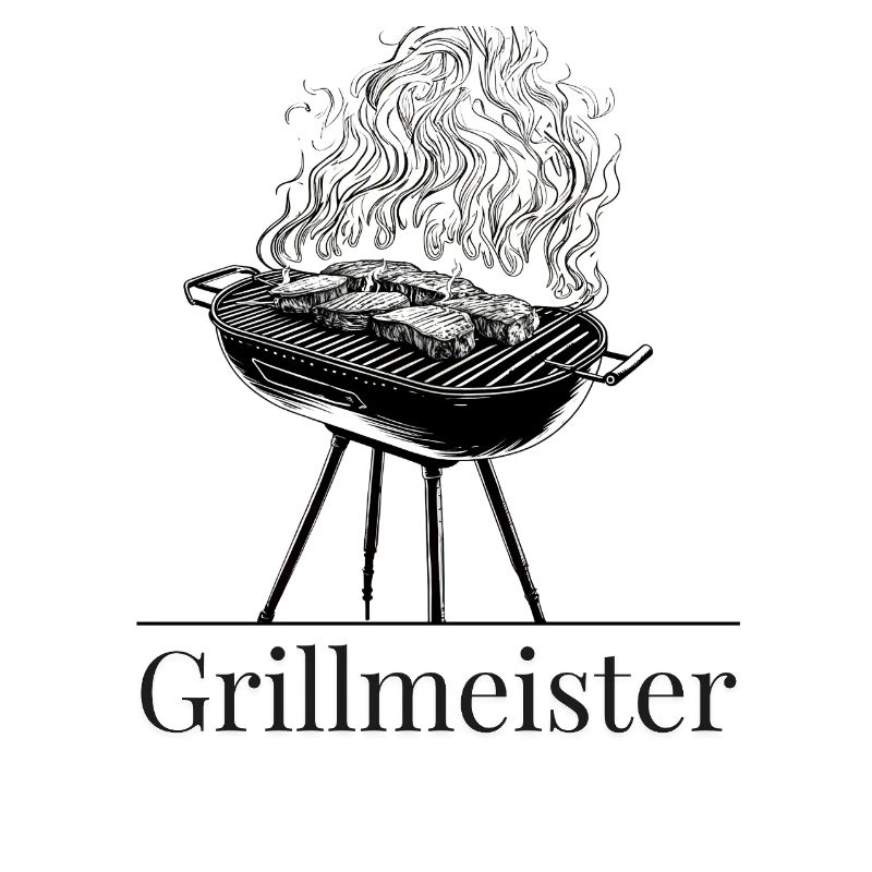 Grill master avec fumée et steak