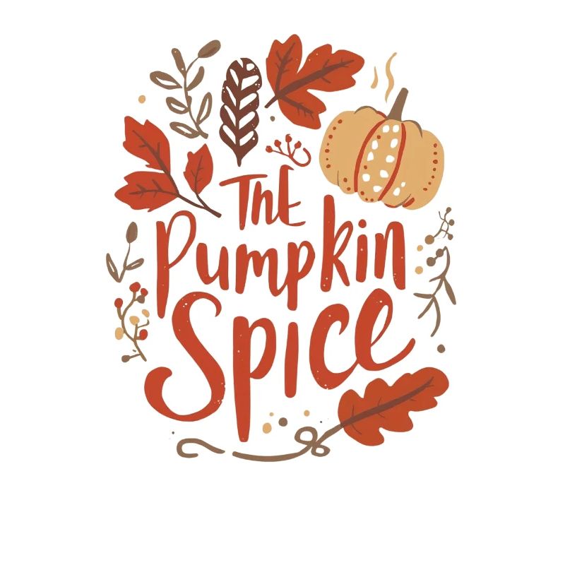 Herbstliches Kürbis-Design mit Blättern Pumpkin 