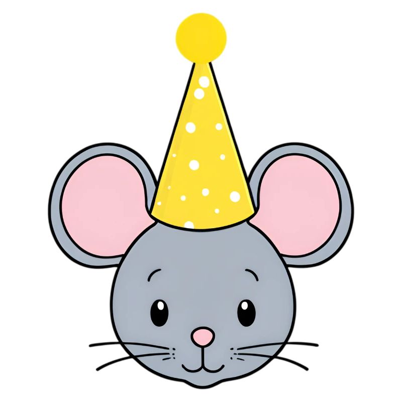 Cute mouse with party hat