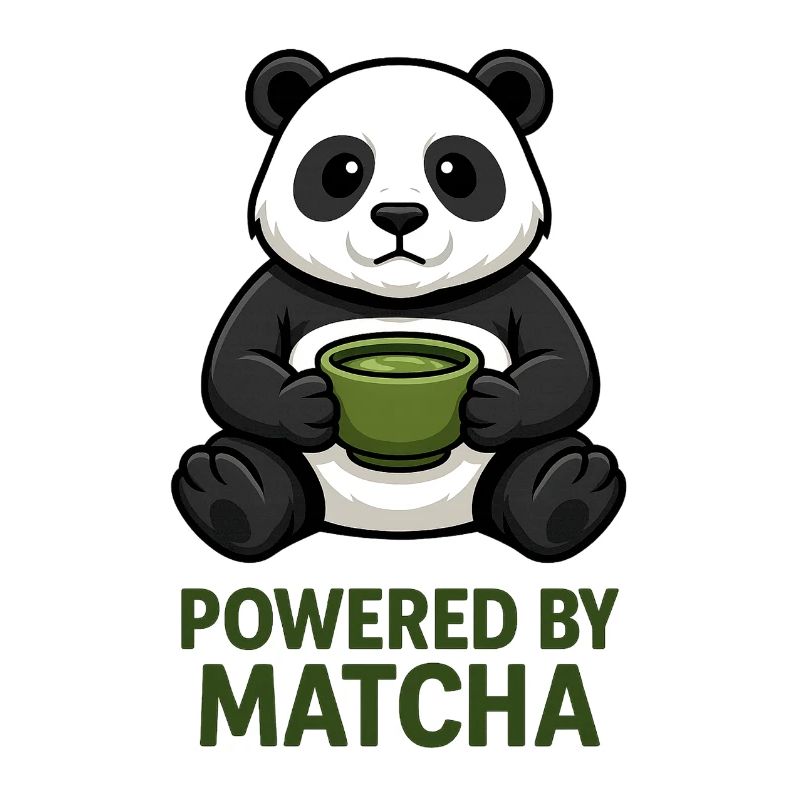 Panda mit Matcha-Becher
