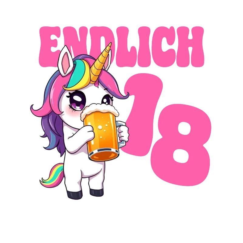 Bier Einhorn Endlich 18 Bier Geburtstag Party