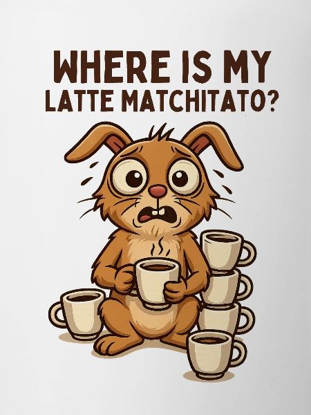 Coffee Bunny Chaos Cartoon Breakfast Caffeine