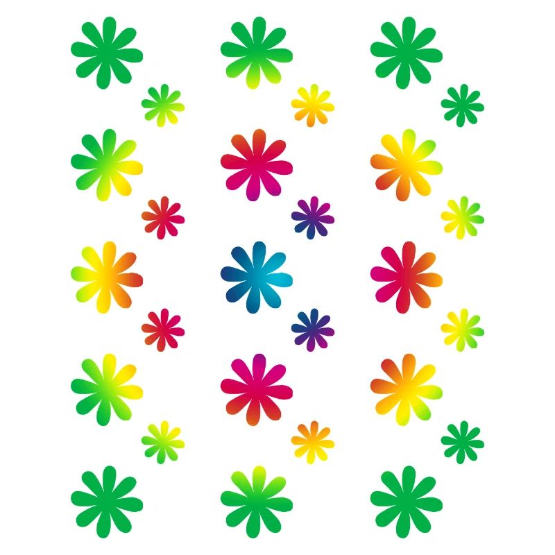 bunte Blumen - Retro - Regenbogenblüten Muster