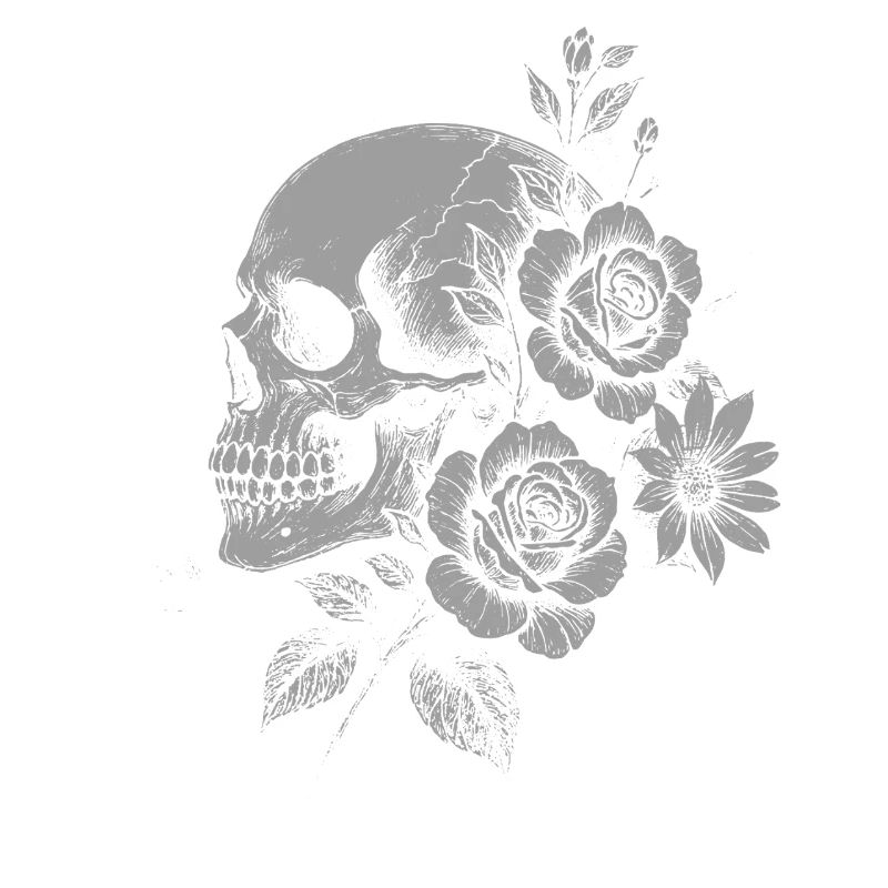 Gothic Blumenschädel mit Rosen