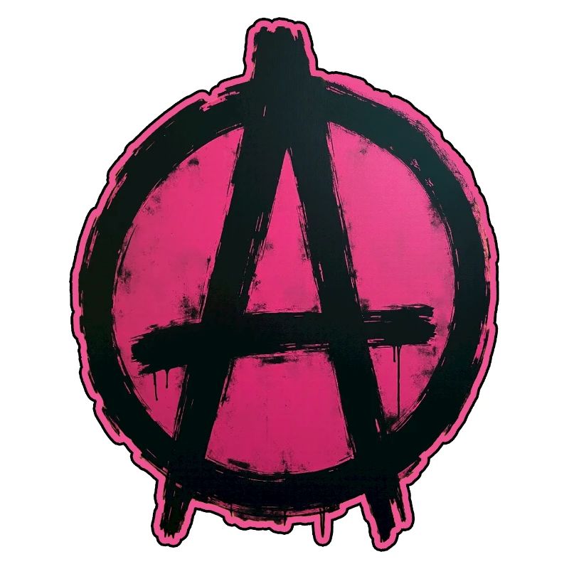 Pink Anarchy on Black Circle