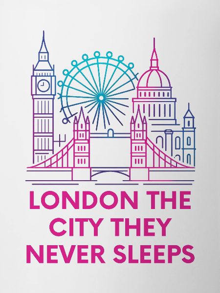 London Neon Skyline Nightlife