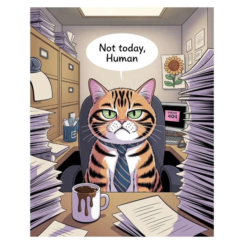 Katzenchef Büro Not Today