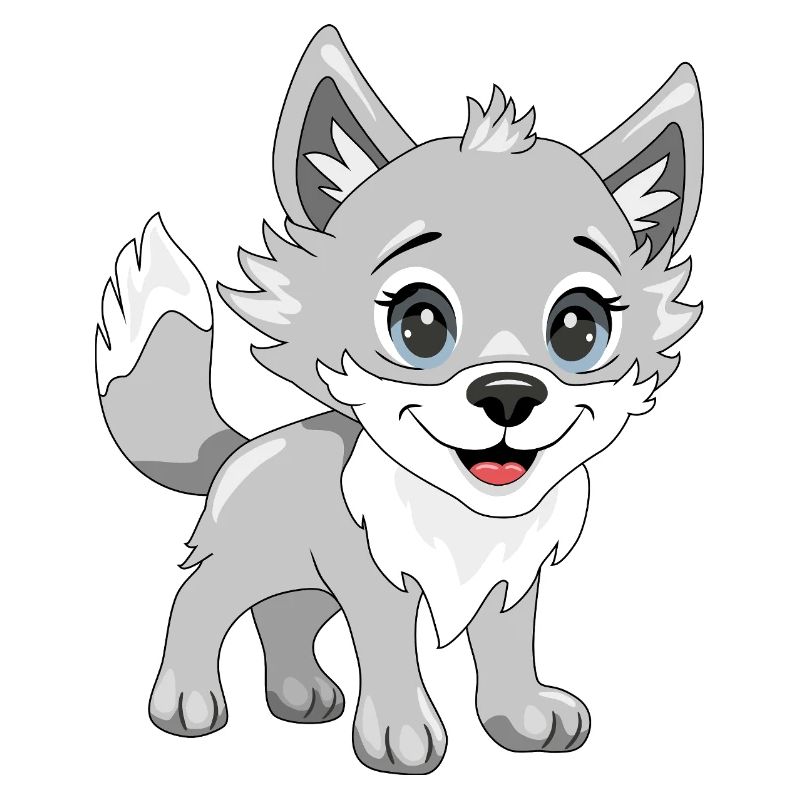 Mignon bébé loup souriant