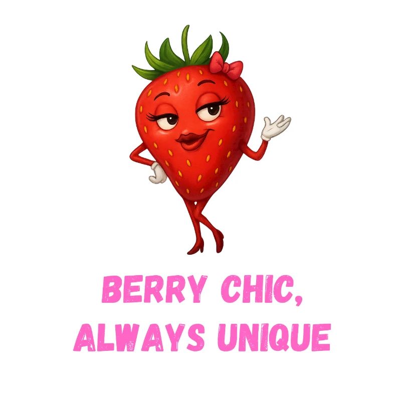 fraise baie chic dessin animé unique