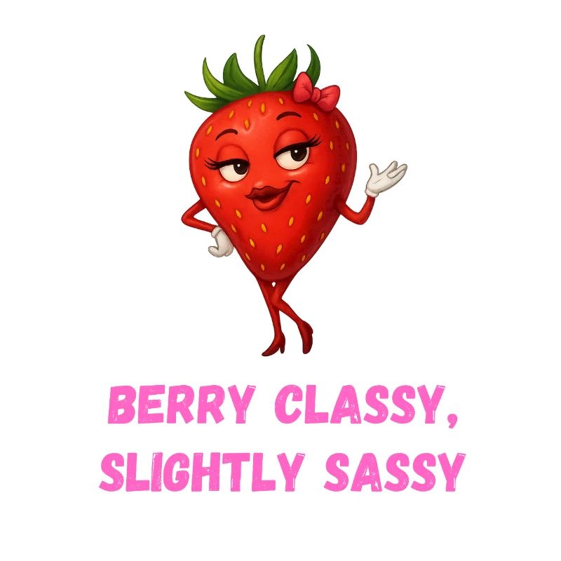 Erdbeere in Heels Classy  Elegant karikatur 