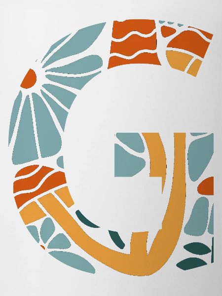 Buchstabe g Blumen groovy Geschenkidee