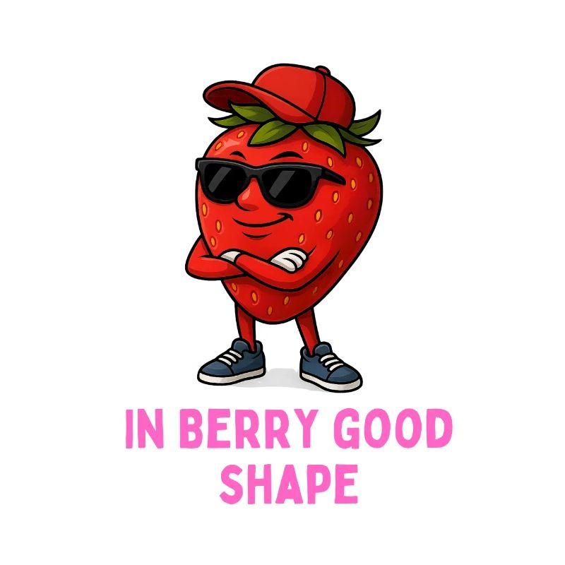 Fraise en bonne forme avec lunettes de soleil