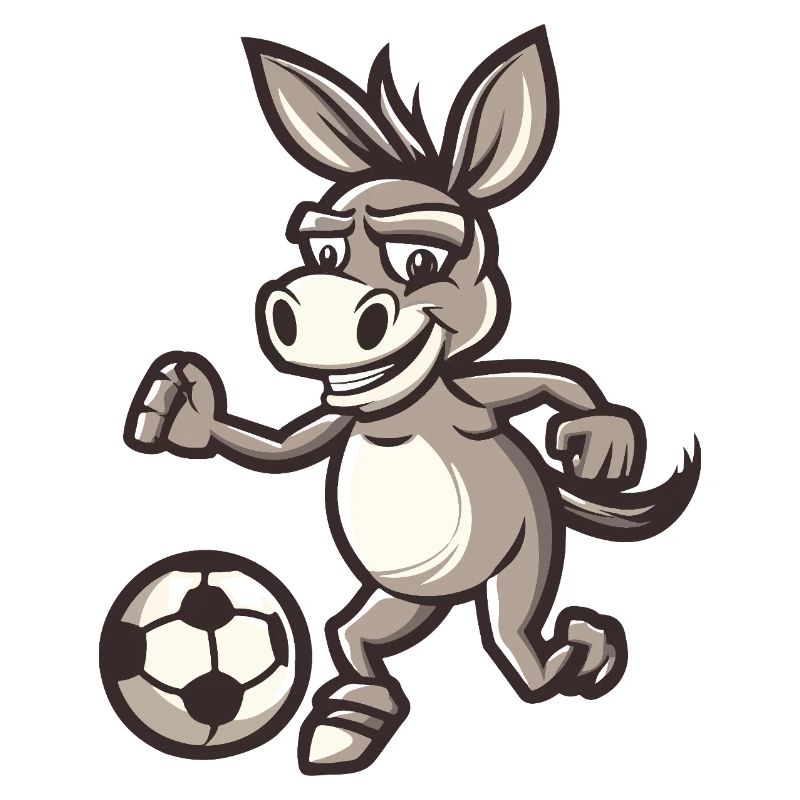 Esel Fußball Comic
