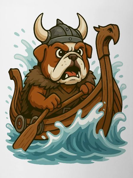 Viking Bulldog Paddling Fierce Longship