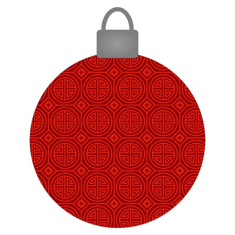 Rotes Rundmuster Weihnachtskugel