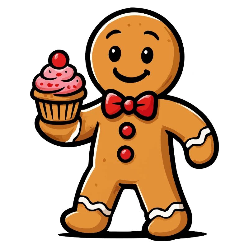 Lebkuchenmann Cupcake Cartoon