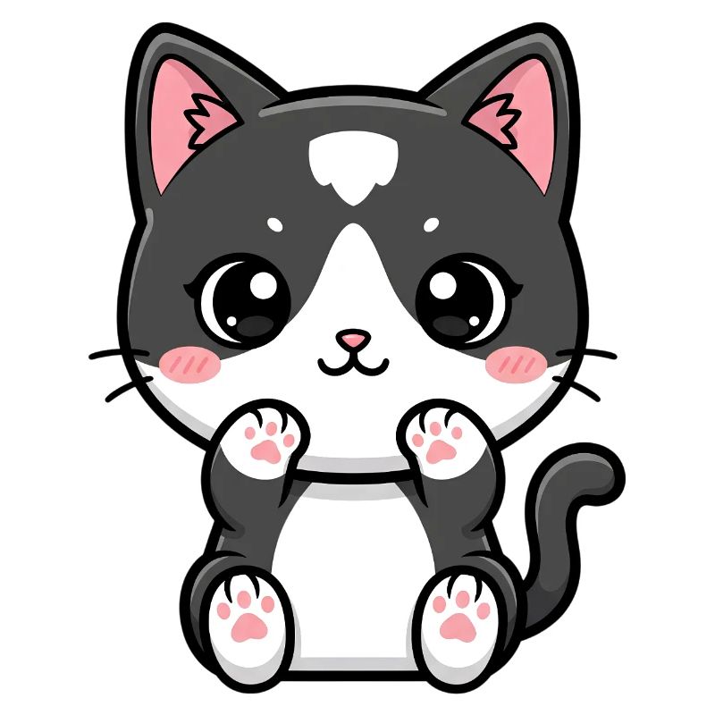 Kawaii Kitty with Blush Paws