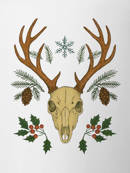 Winter Deer Skull Crest
