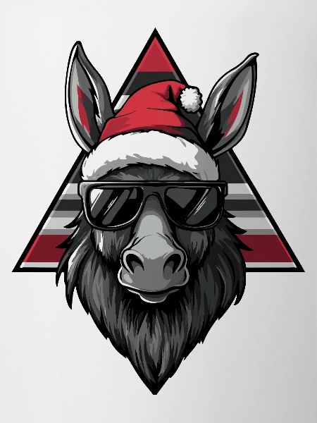 Donkey Santa with sunglasses