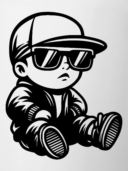 Baby with Sunglasses and Cap Front
