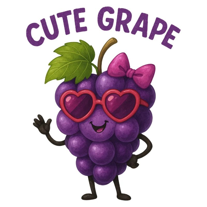 Cuddly grape with heart glasses