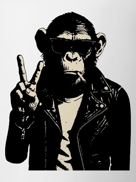 Chimp Rebel Peace Sign Leather