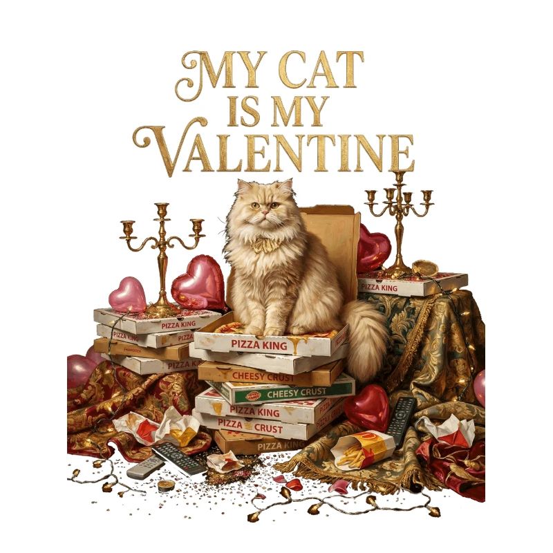 Mon chat est mon Valentin Amoureux de la pizza Célibataire