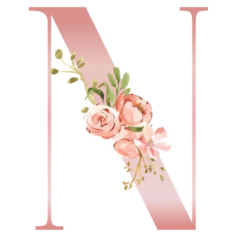 Drop Cap N Floral Soft Pink