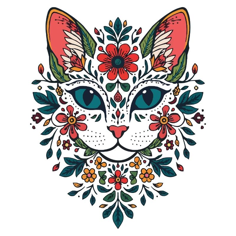 Portrait du chat fleur