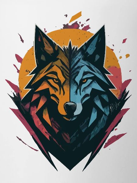 Wolf Doppelseitiger Sonnenmond