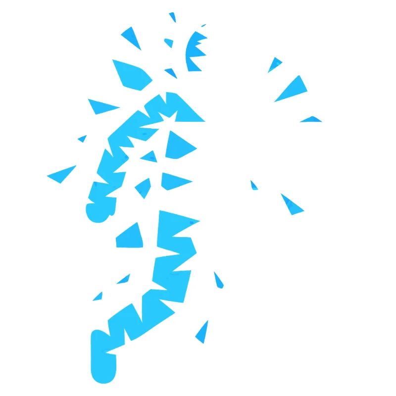 Silhouette éclatée bleue