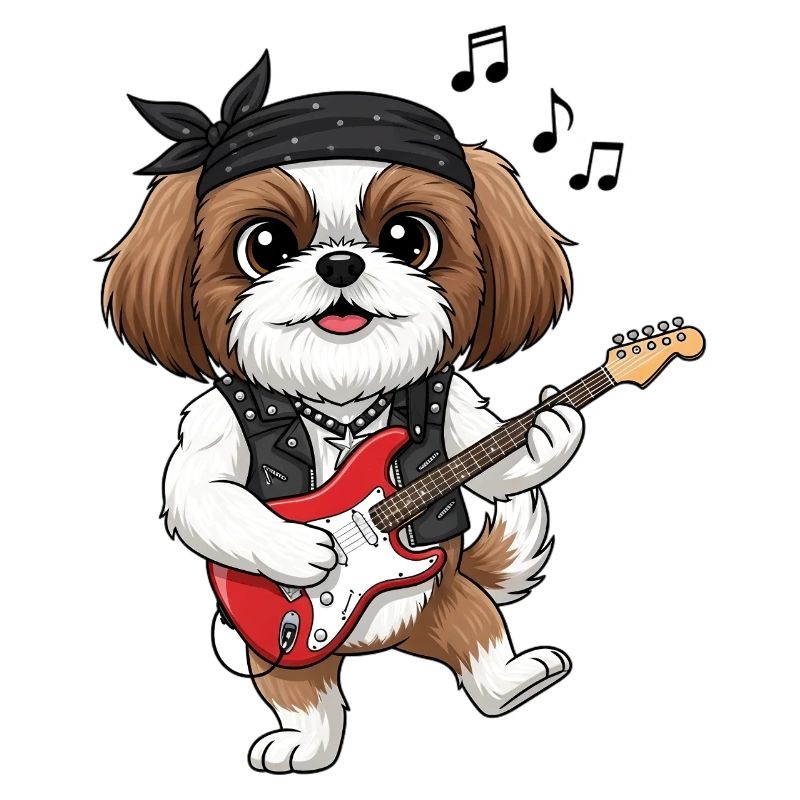 Pfotenrocker: Hund mit E-Gitarre