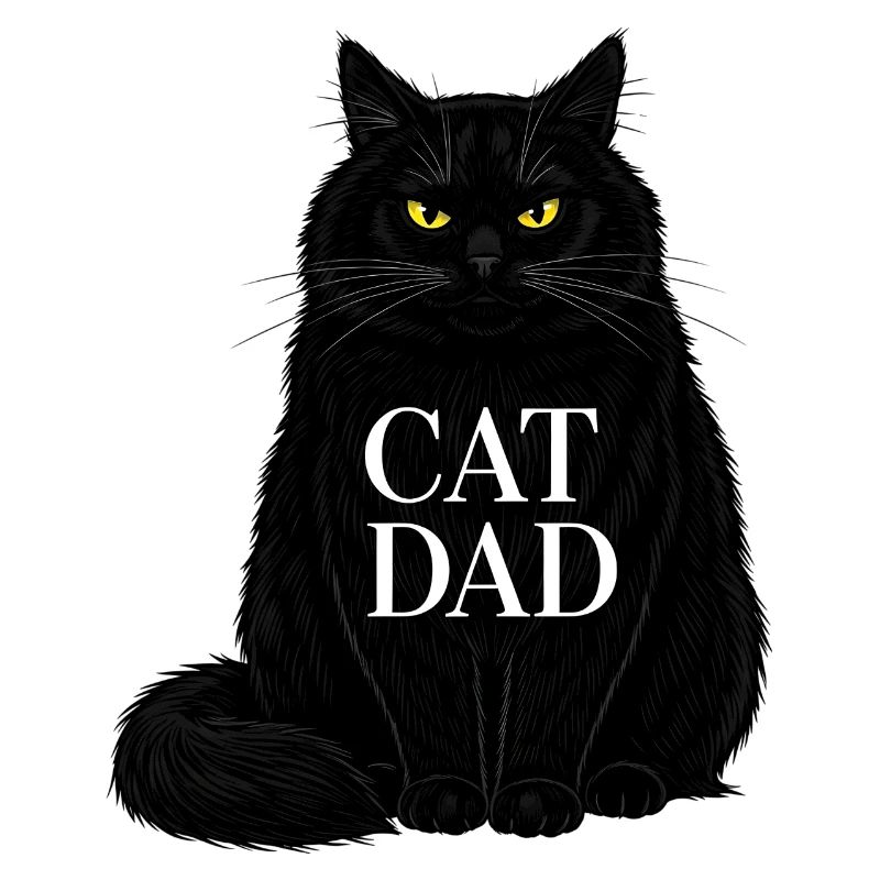 Cat Dad - Design d’illustration de chat noir