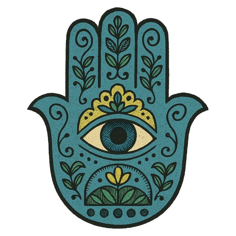 Hamsa Eye Floral Boho Palm