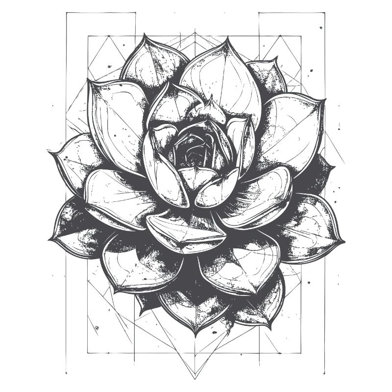 Geometric Lotus Mandala Pattern